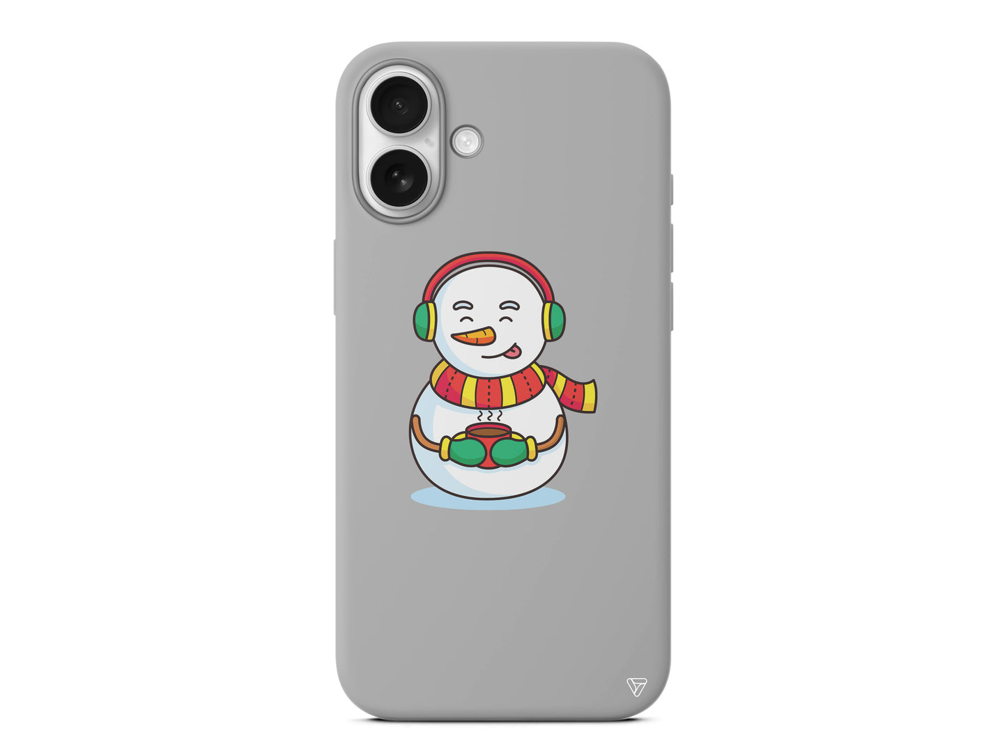 Snowman With Coffee Lansman Model İçi Kadife Silikon Telefon Kılıfı