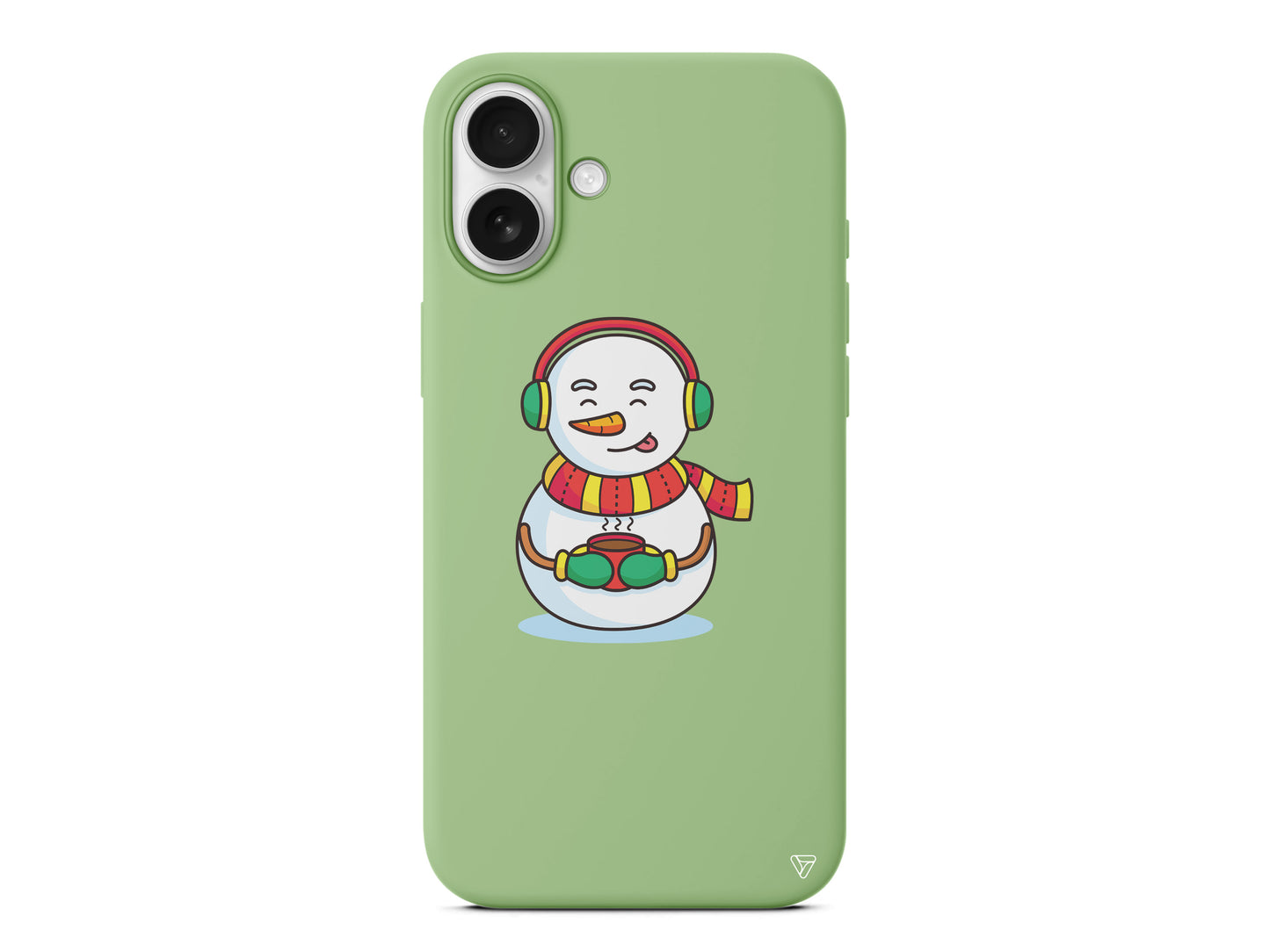 Snowman With Coffee Lansman Model İçi Kadife Silikon Telefon Kılıfı