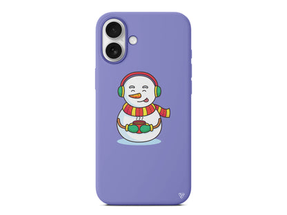 Snowman With Coffee Lansman Model İçi Kadife Silikon Telefon Kılıfı