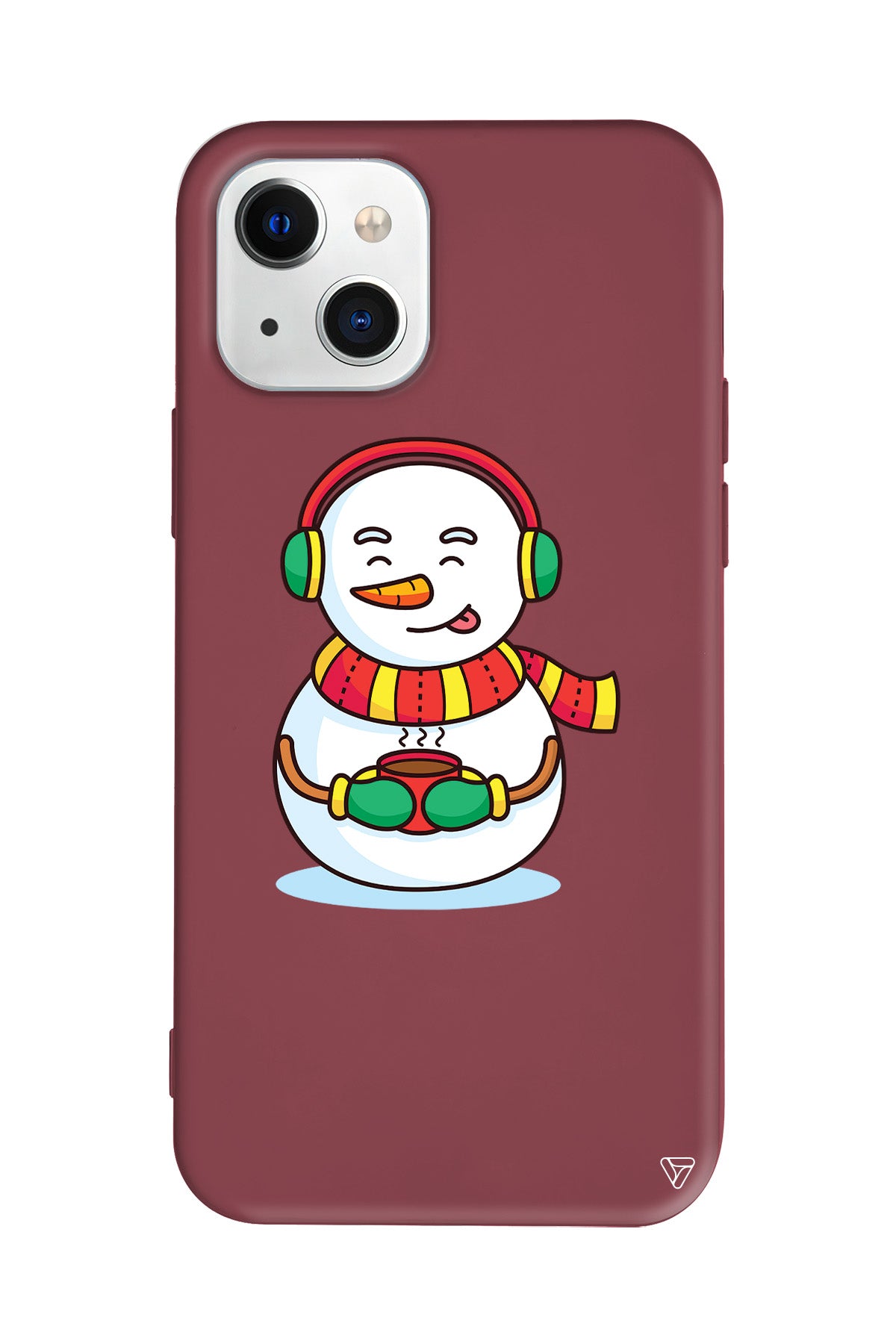 Snowman With Coffee Lansman Model İçi Kadife Silikon Telefon Kılıfı