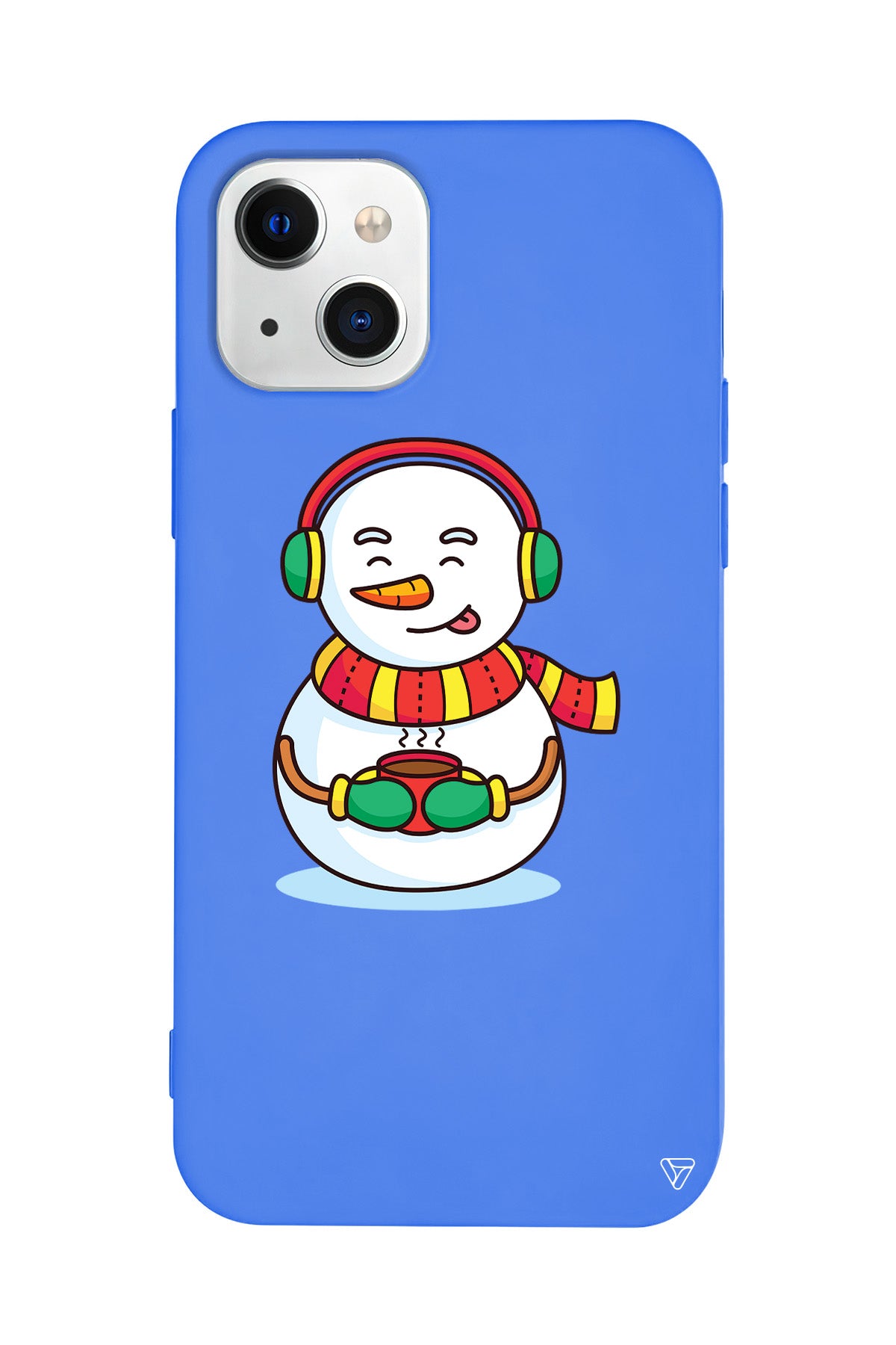 Snowman With Coffee Lansman Model İçi Kadife Silikon Telefon Kılıfı