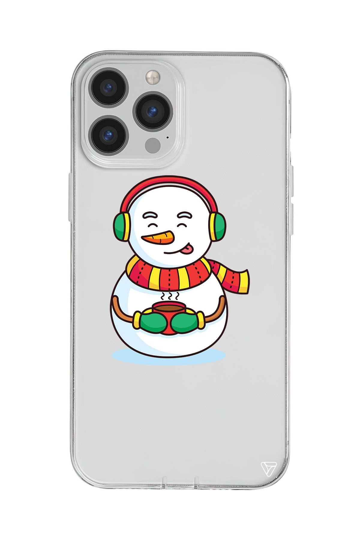 Snowman With Coffee Lansman Model İçi Kadife Silikon Telefon Kılıfı