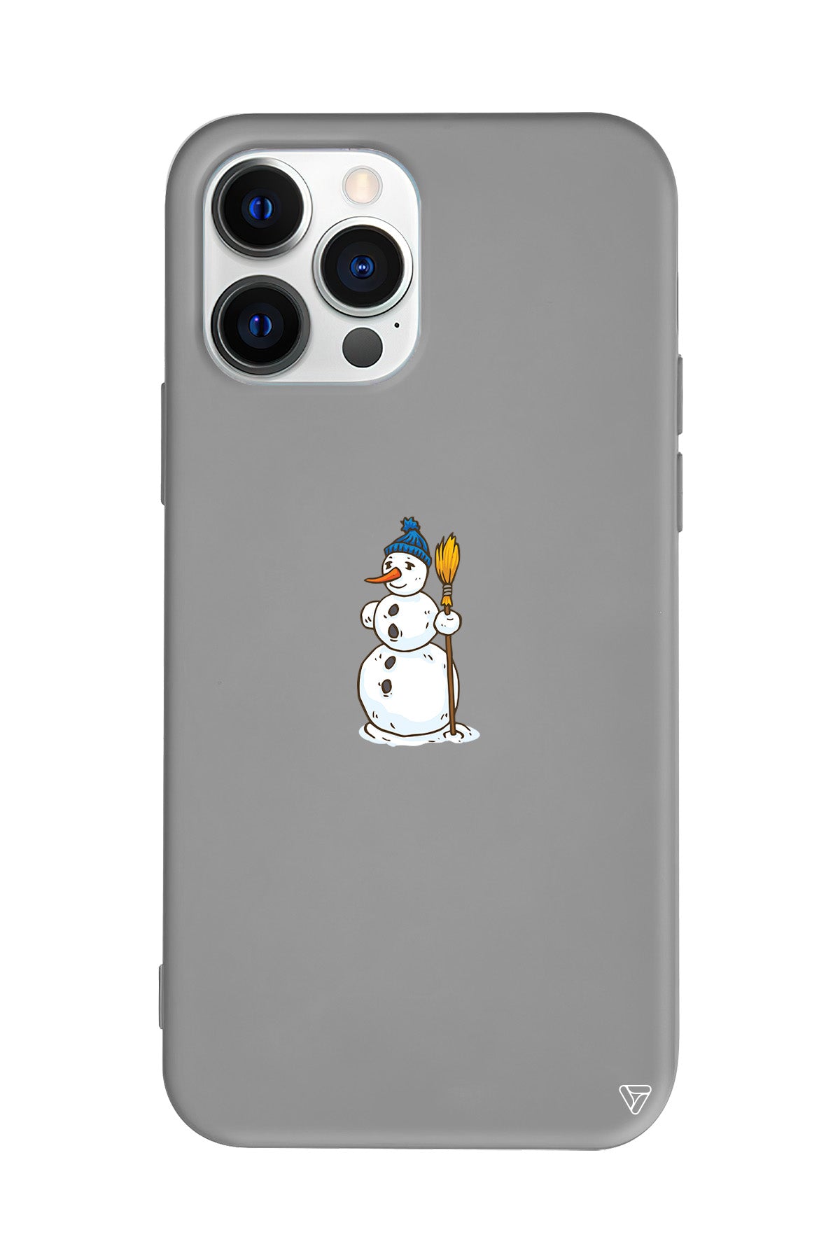 Snowman With Broom Lansman Model İçi Kadife Silikon Telefon Kılıfı