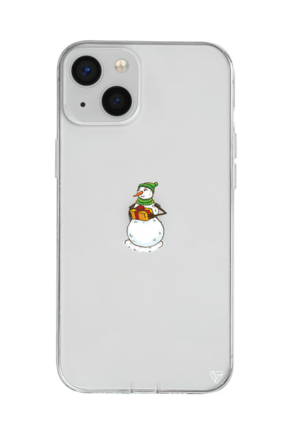Snowman (Kardan Adam Hediye Veriyor) Lansman Model İçi Kadife Silikon Telefon Kılıfı – Plus Serisine Özel