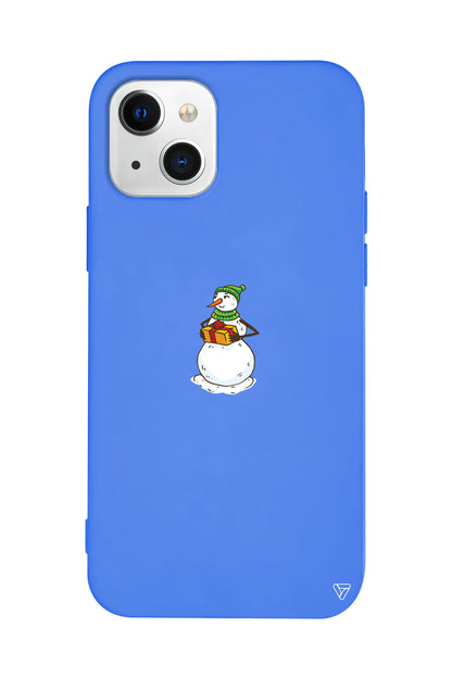 Snowman (Kardan Adam Hediye Veriyor) Lansman Model İçi Kadife Silikon Telefon Kılıfı – Plus Serisine Özel