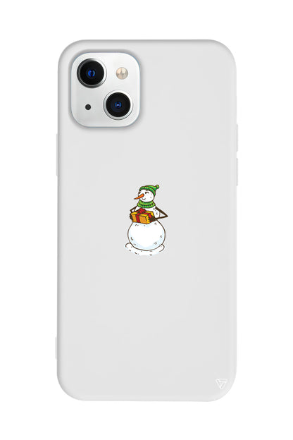 Snowman (Kardan Adam Hediye Veriyor) Lansman Model İçi Kadife Silikon Telefon Kılıfı – Plus Serisine Özel