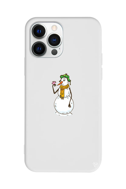 Snowman With Bird Lansman Model İçi Kadife Silikon Telefon Kılıfı