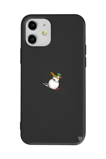 Snowman Skiing Lansman Model İçi Kadife Silikon Telefon Kılıfı