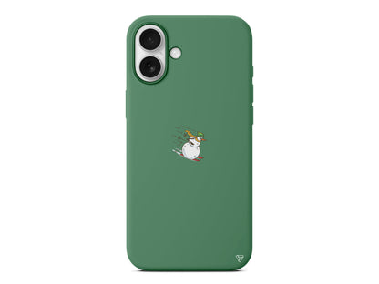 Snowman Skiing Lansman Model İçi Kadife Silikon Telefon Kılıfı