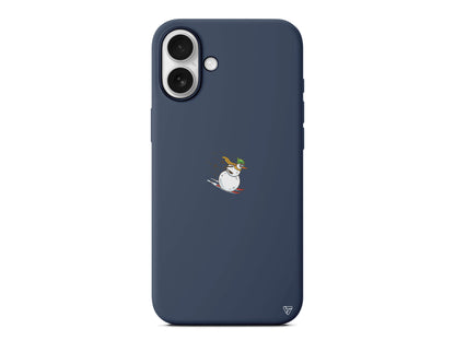 Snowman Skiing Lansman Model İçi Kadife Silikon Telefon Kılıfı