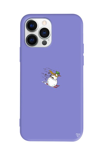 Snowman Skiing Lansman Model İçi Kadife Silikon Telefon Kılıfı