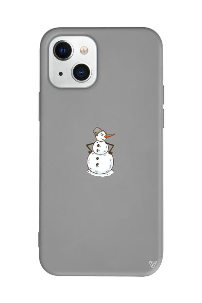 Snowman Is Bored Lansman Model İçi Kadife Silikon Telefon Kılıfı