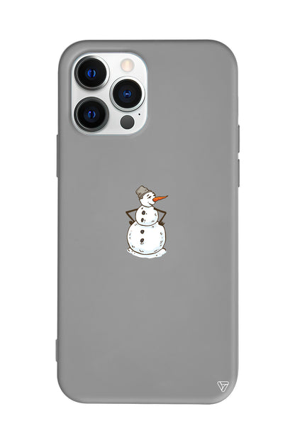 Snowman Is Bored Lansman Model İçi Kadife Silikon Telefon Kılıfı